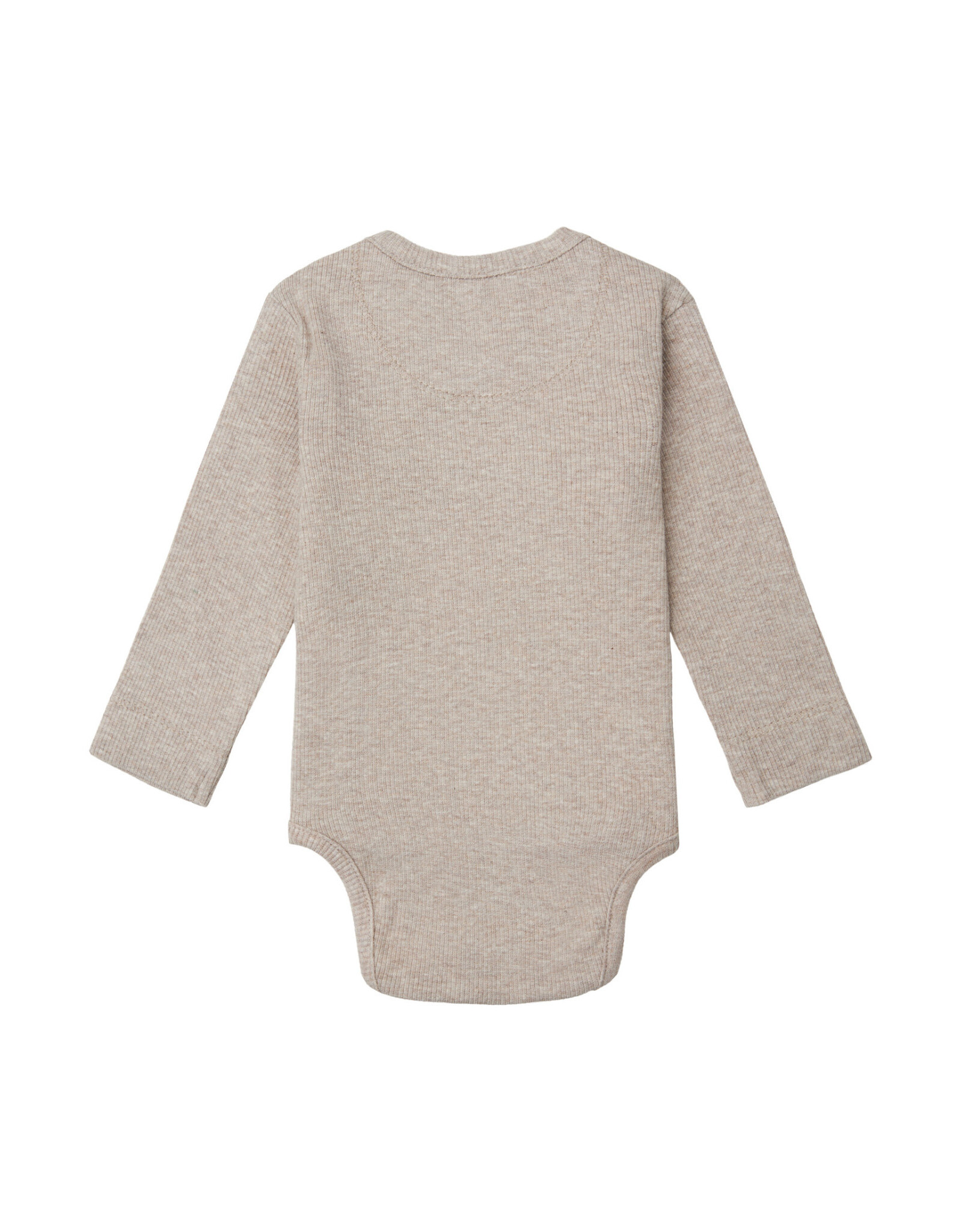 Noppies Unisex Romper rib Nino long sleeve Taupe Melange