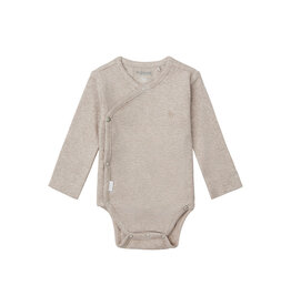 Noppies Unisex Romper rib Nino long sleeve Taupe Melange NOS