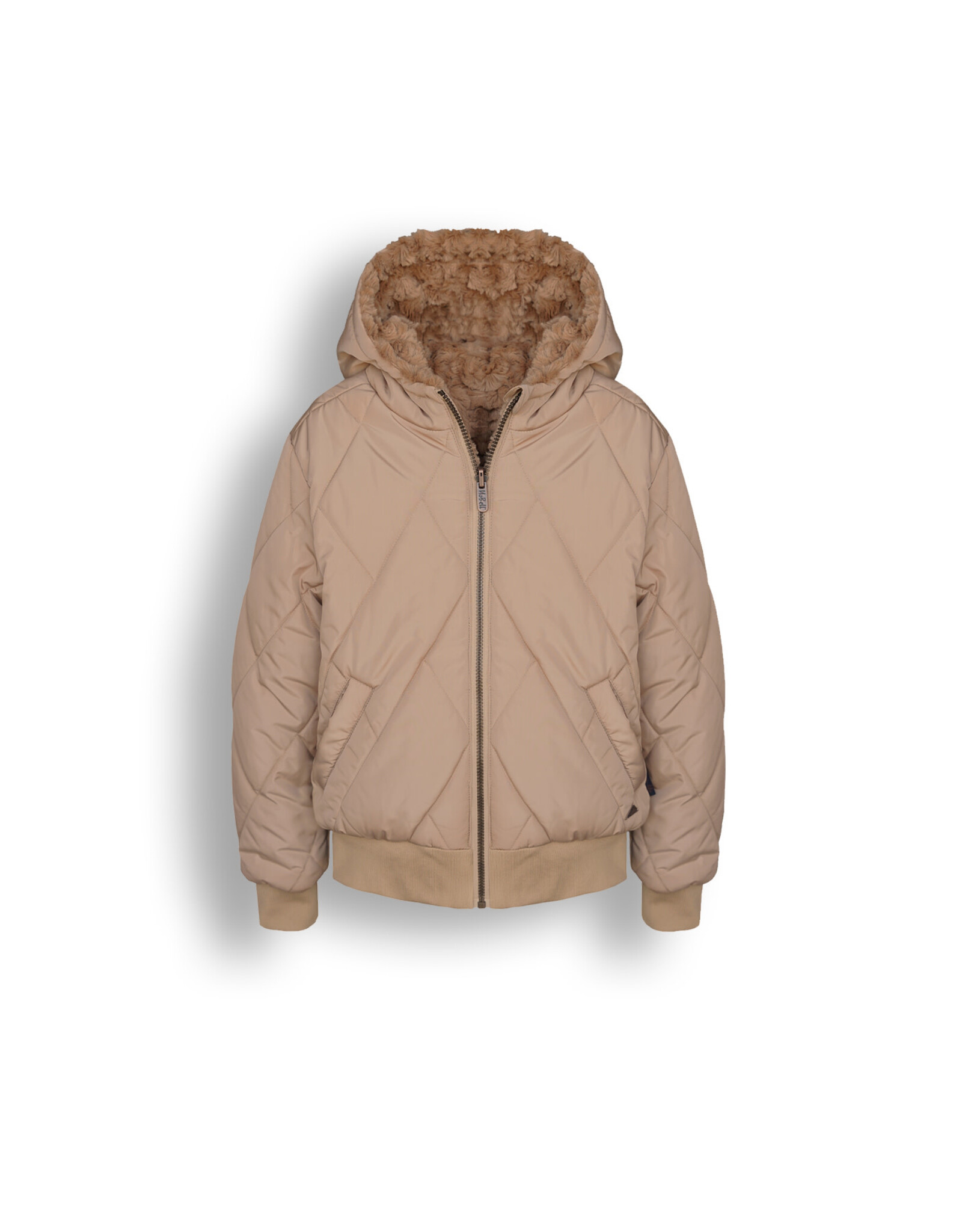 Nobell NoBell' Bye Revirseble hooded jacket with fur Beige Sand