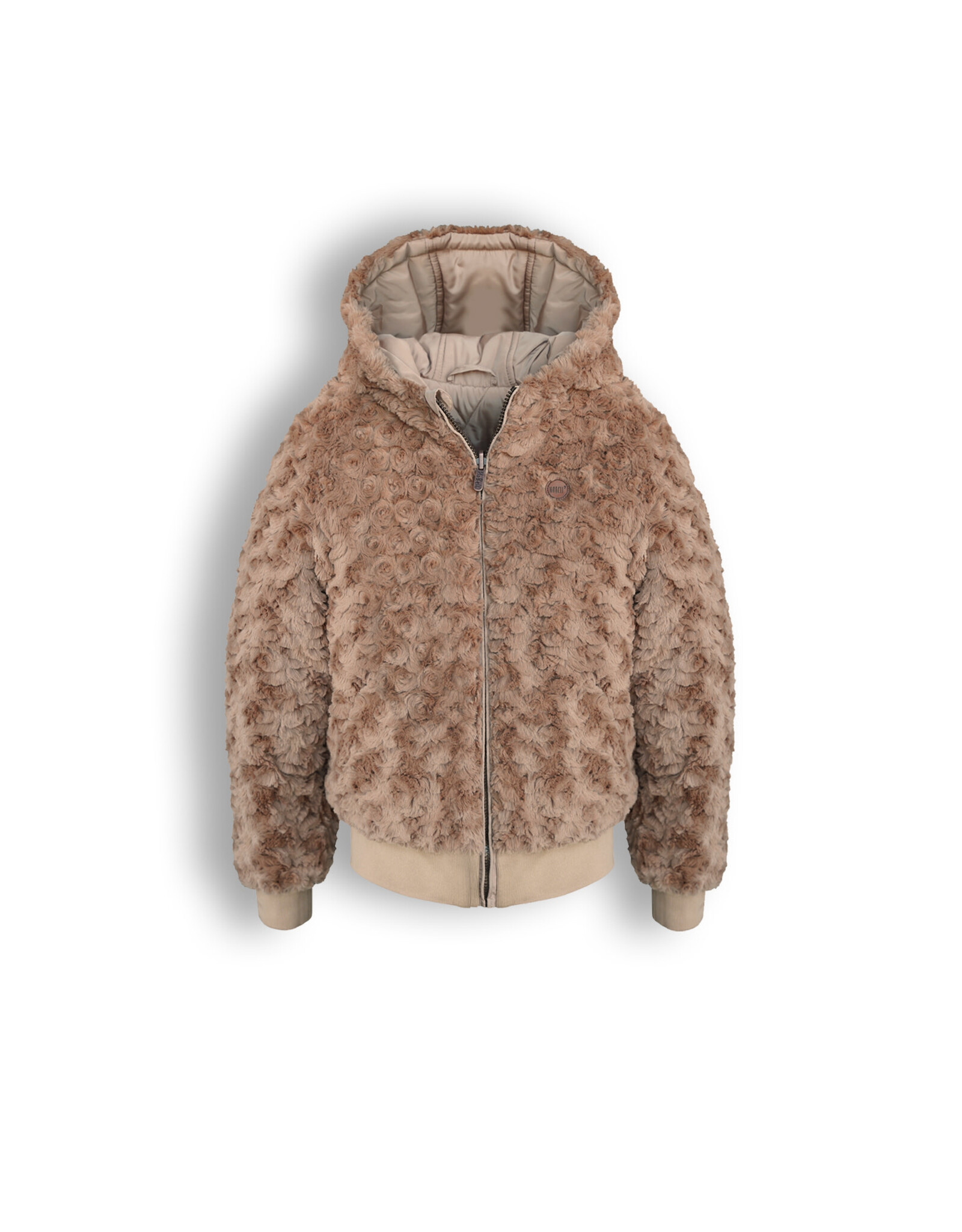 Nobell NoBell' Bye Revirseble hooded jacket with fur Beige Sand
