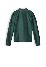 Nobell NoBell' Kobus girls rib velours tshirt l/sl Pine Green