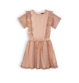 Nono NONO Merle girls plisse dress s/sl light gold Light Gold