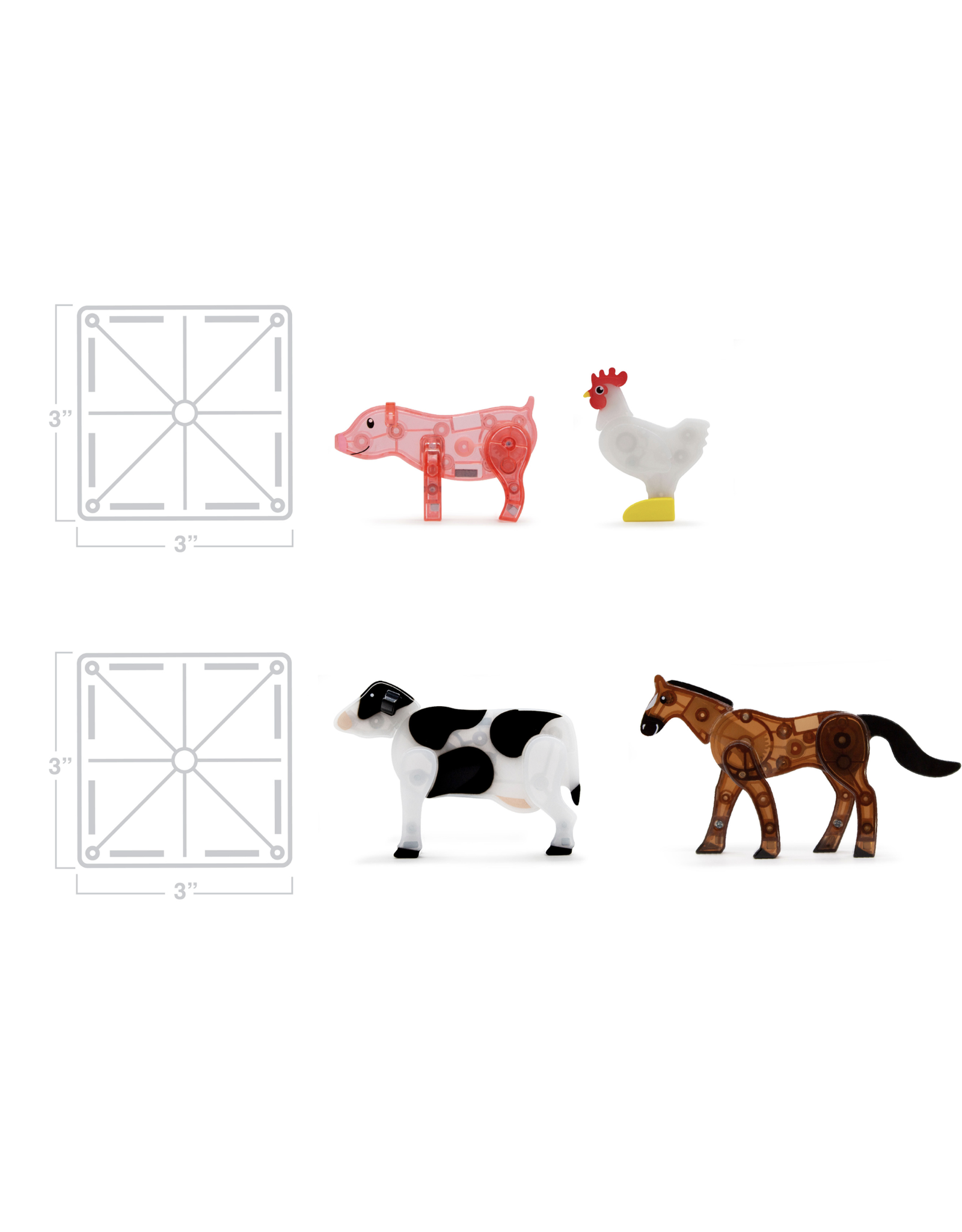 Maison Colette Magna Tiles Farm animals 25 stuks