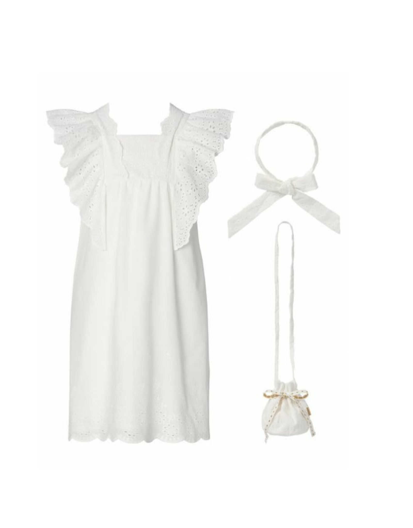 Noppies Girls Dress Eglin Bright White