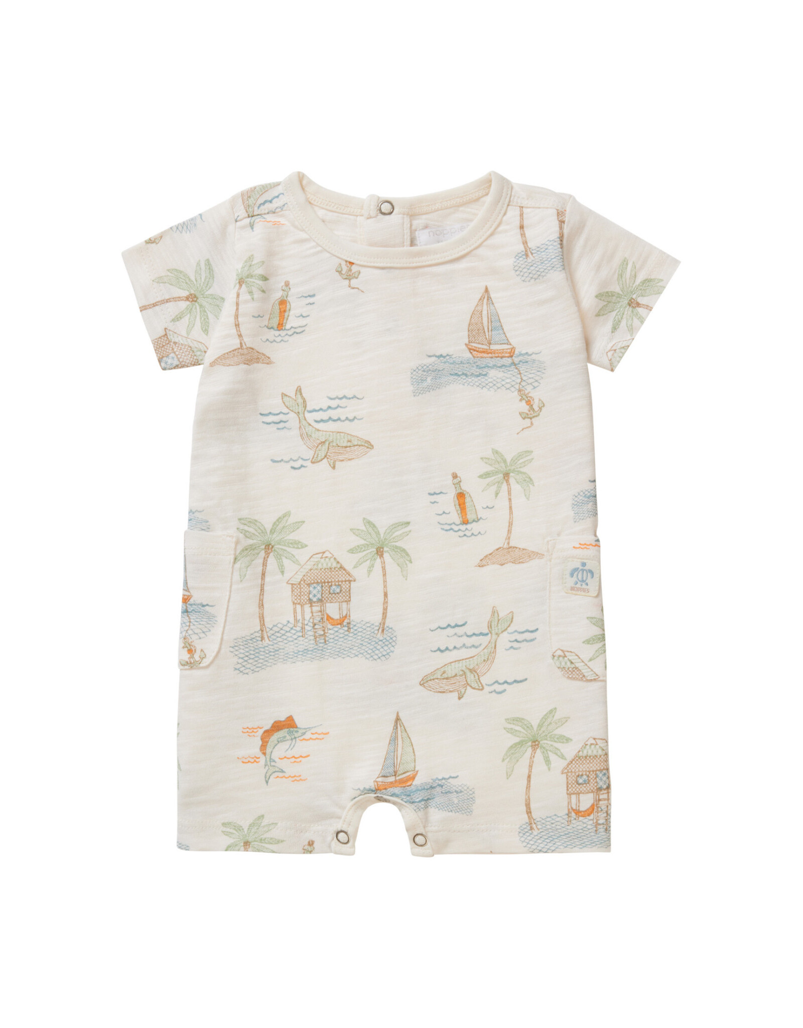 Noppies Boys Playsuit Boxford allover print Whisper White