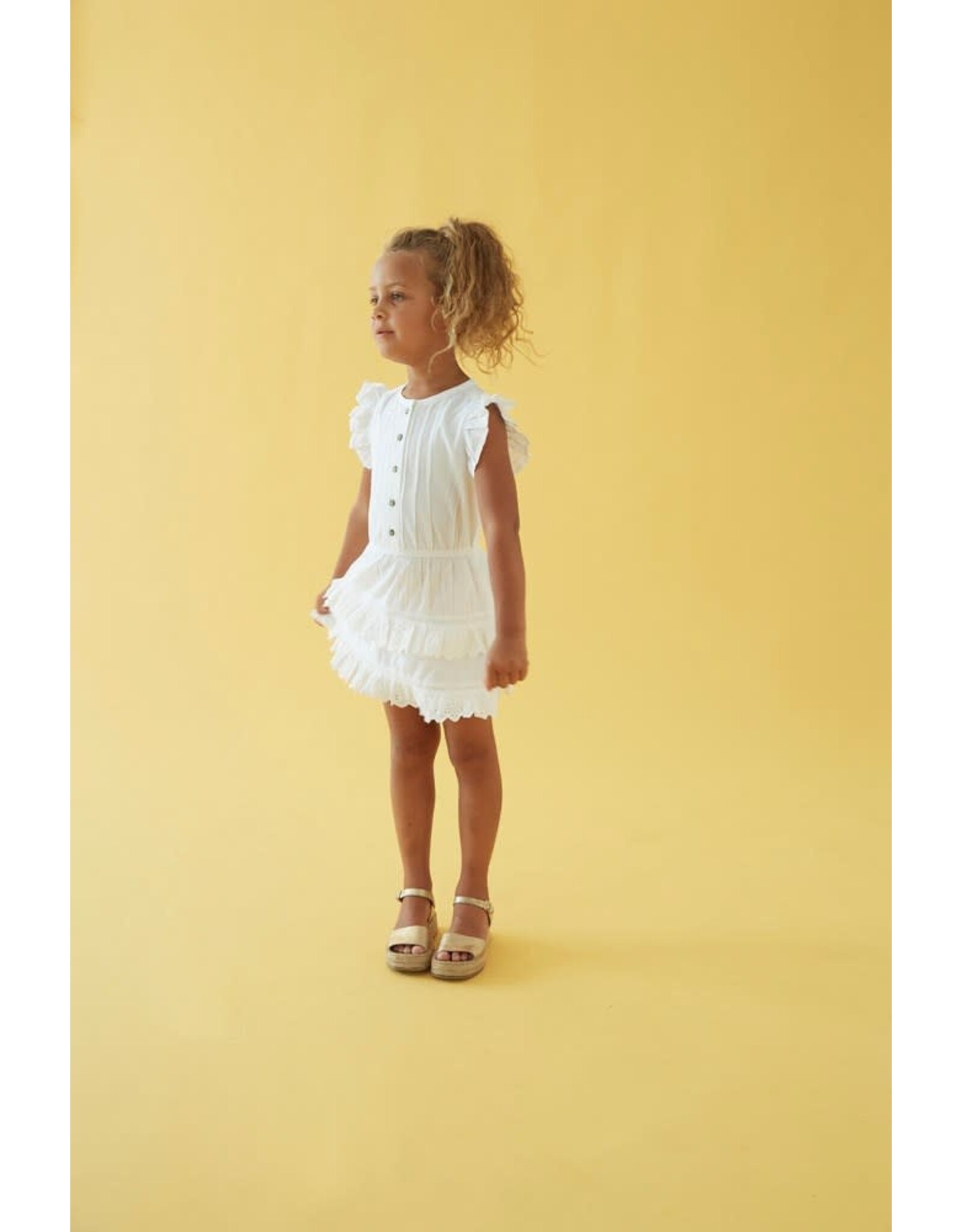 Jubel Jurk broderie anglaise - Berry Nice Wit
