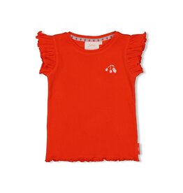 Jubel T-shirt rib - Berry Nice Rood