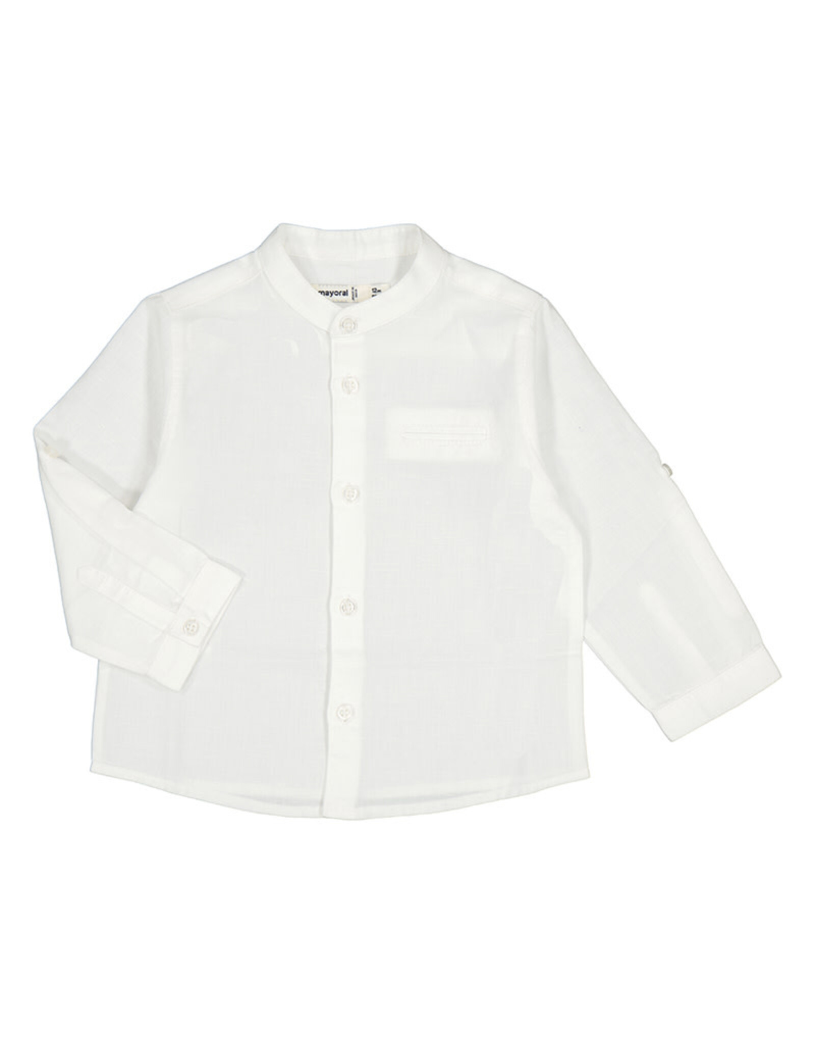 Mayoral L/s linen mao shirt  White Z24 mini