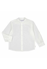 Mayoral L/s mao collar linen shirt  White Z24