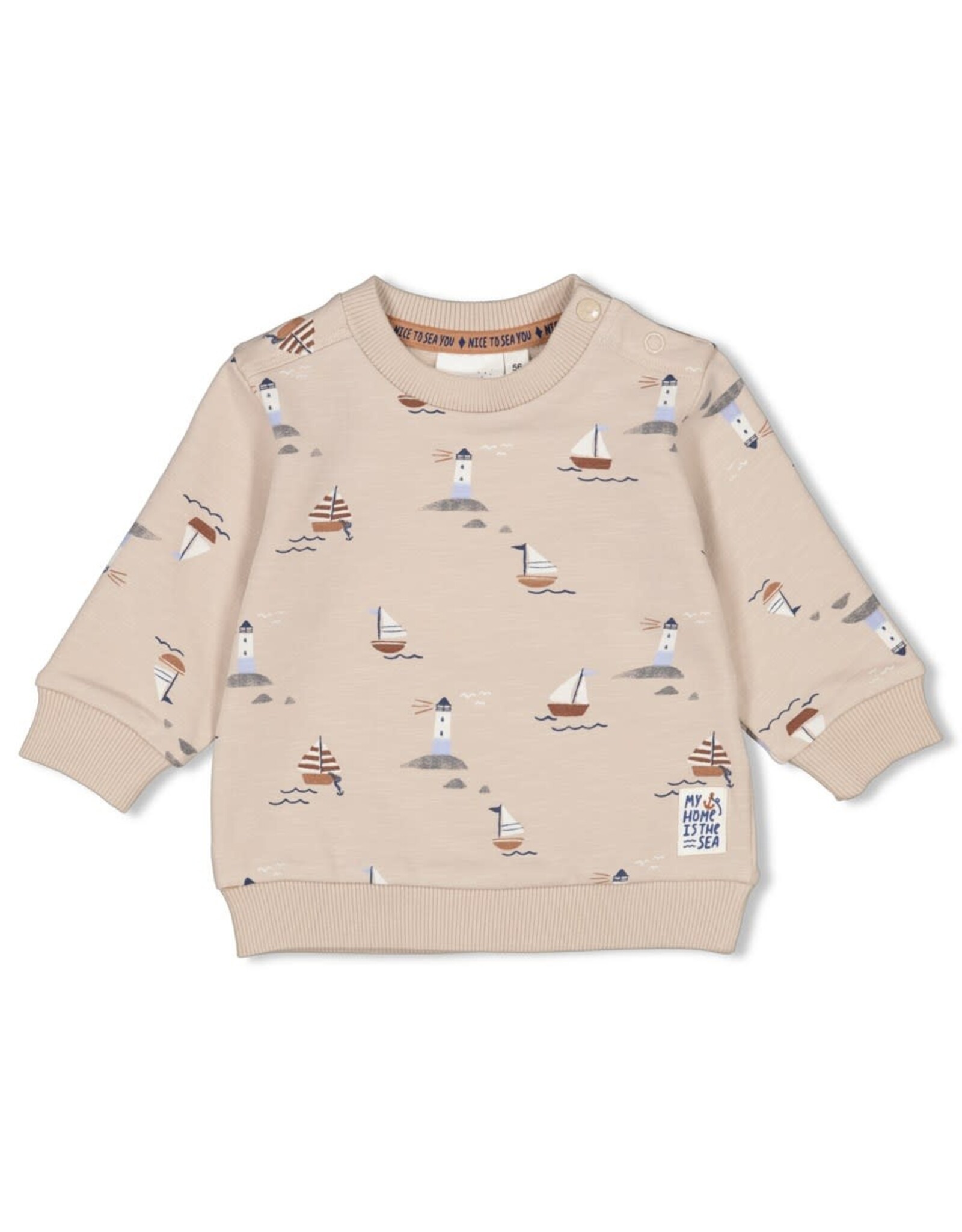 Feetje Sweater AOP - Let's Sail Zand