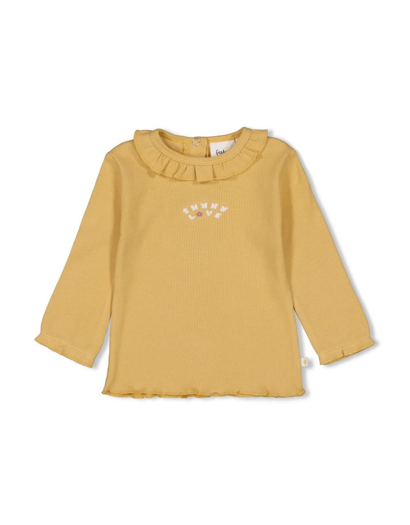 Feetje Longsleeve rib - Sunny Love Okergeel