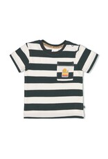 Feetje T-shirt streep - Checkmate Antraciet Z24