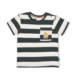 Feetje T-shirt streep - Checkmate Antraciet Z24