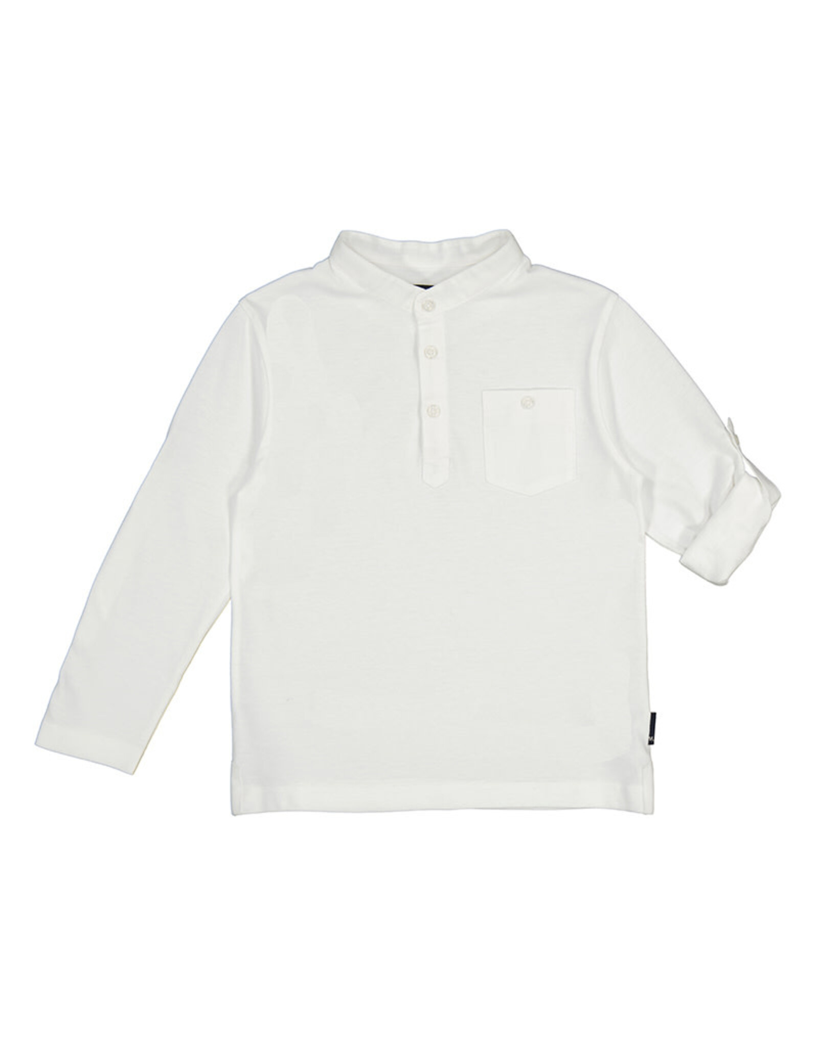 Mayoral L/s mao-collar polo shirt  White Z24