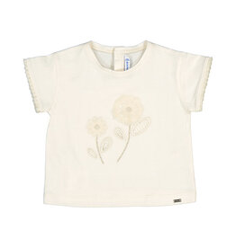 Mayoral S/s embroidered shirt Chickpea mini