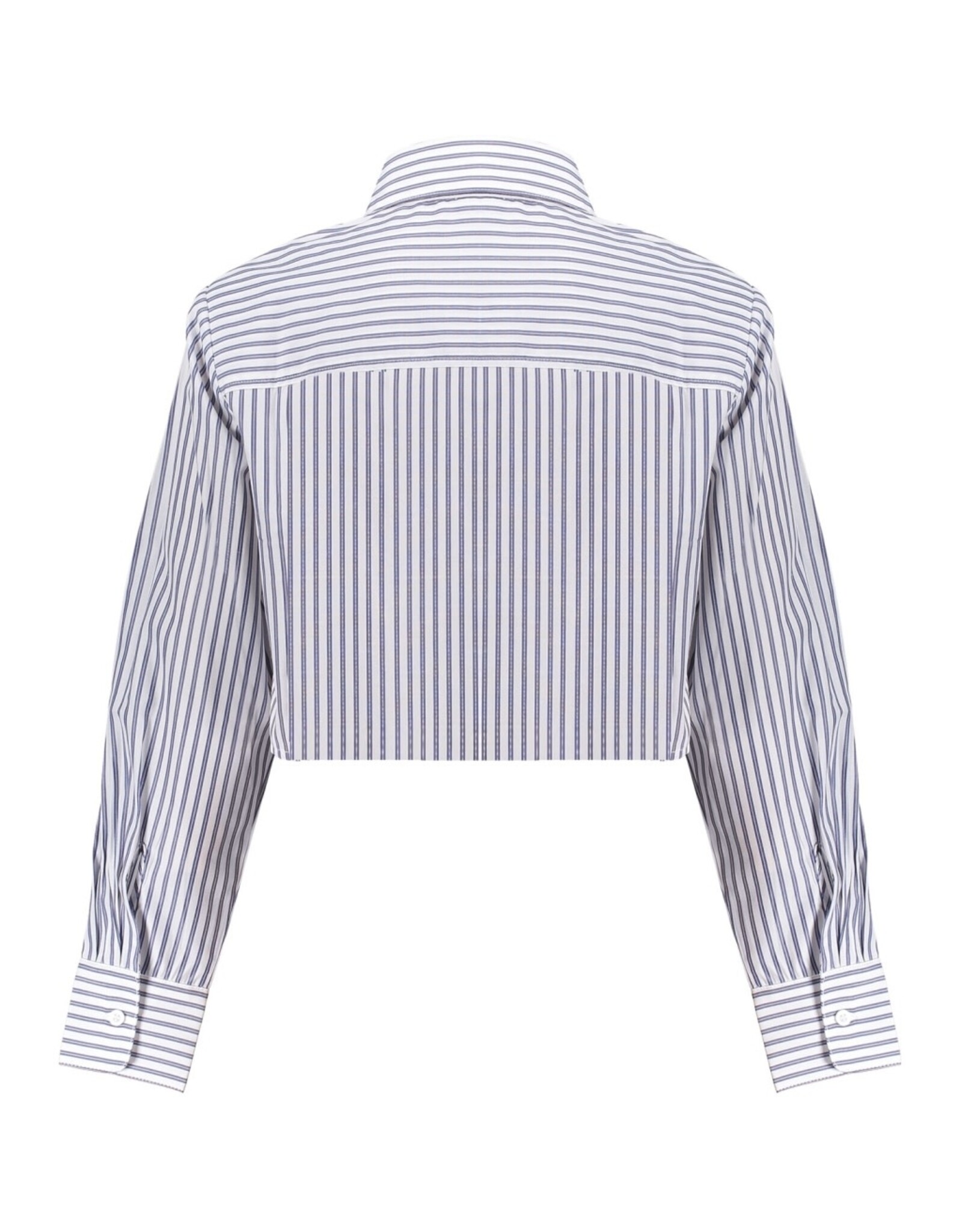 FRANKIE&LIBERTY Mila Blouse Dusty Blue/ Chalk White Stripe