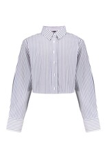 FRANKIE&LIBERTY Mila Blouse Dusty Blue/ Chalk White Stripe