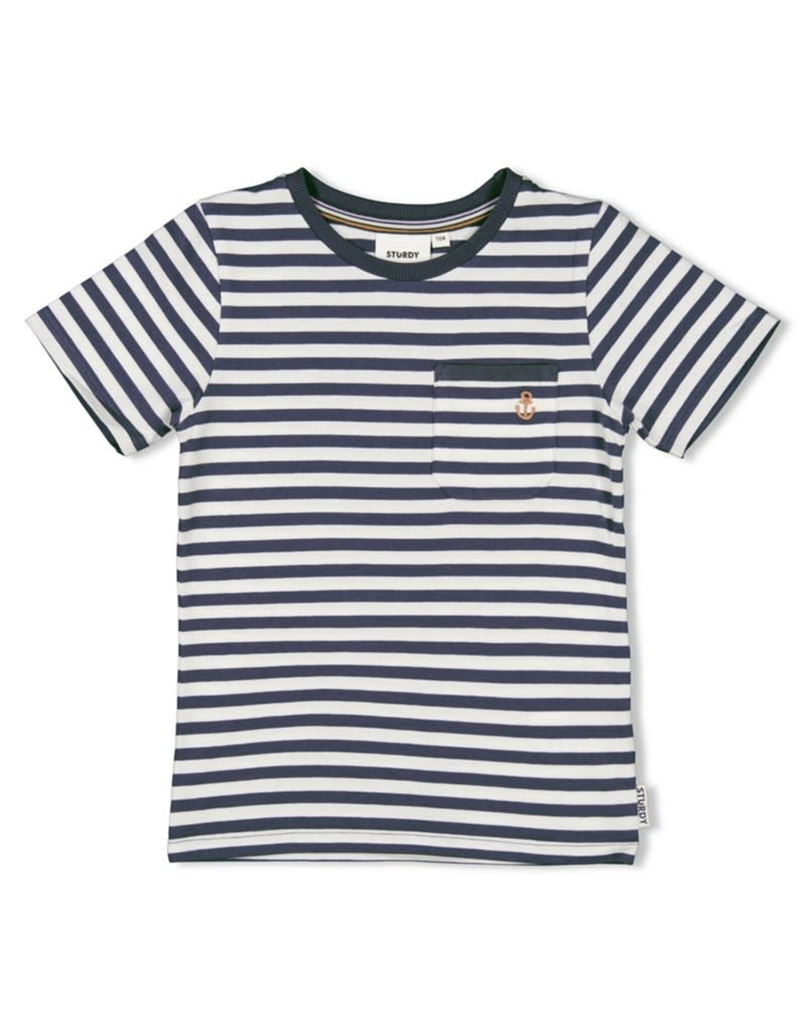 Sturdy T-shirt streep - The Getaway Indigo