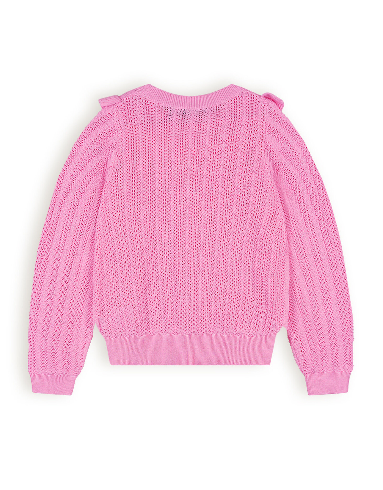 Nono Kerala Ajour Knitted Sweater with ruffle Camelia Pink