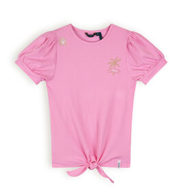 Nono Komy Rib Jersey Tshirt with Knot Camelia Pink