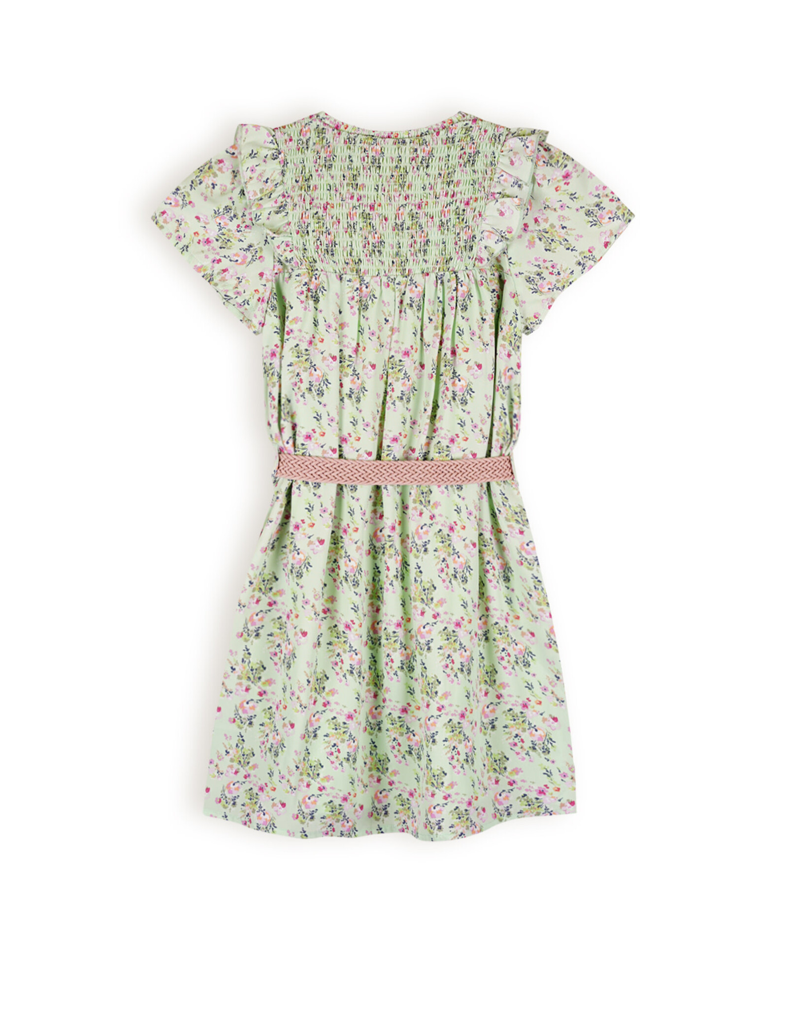 Nono Maan Floral wide dress+belt Spring Meadow Green