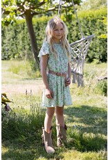 Nono Maan Floral wide dress+belt Spring Meadow Green