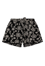 Indian Blue Jeans Flower Embroidery Short Black