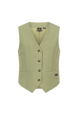 Indian Blue Jeans Gilet Pinstripe Light Pastel Green