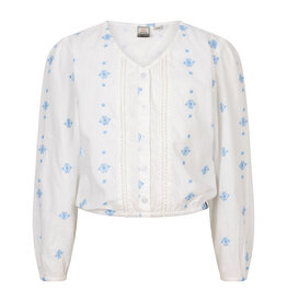 Indian Blue Jeans Festival Broderie Shirt Longsleeve White