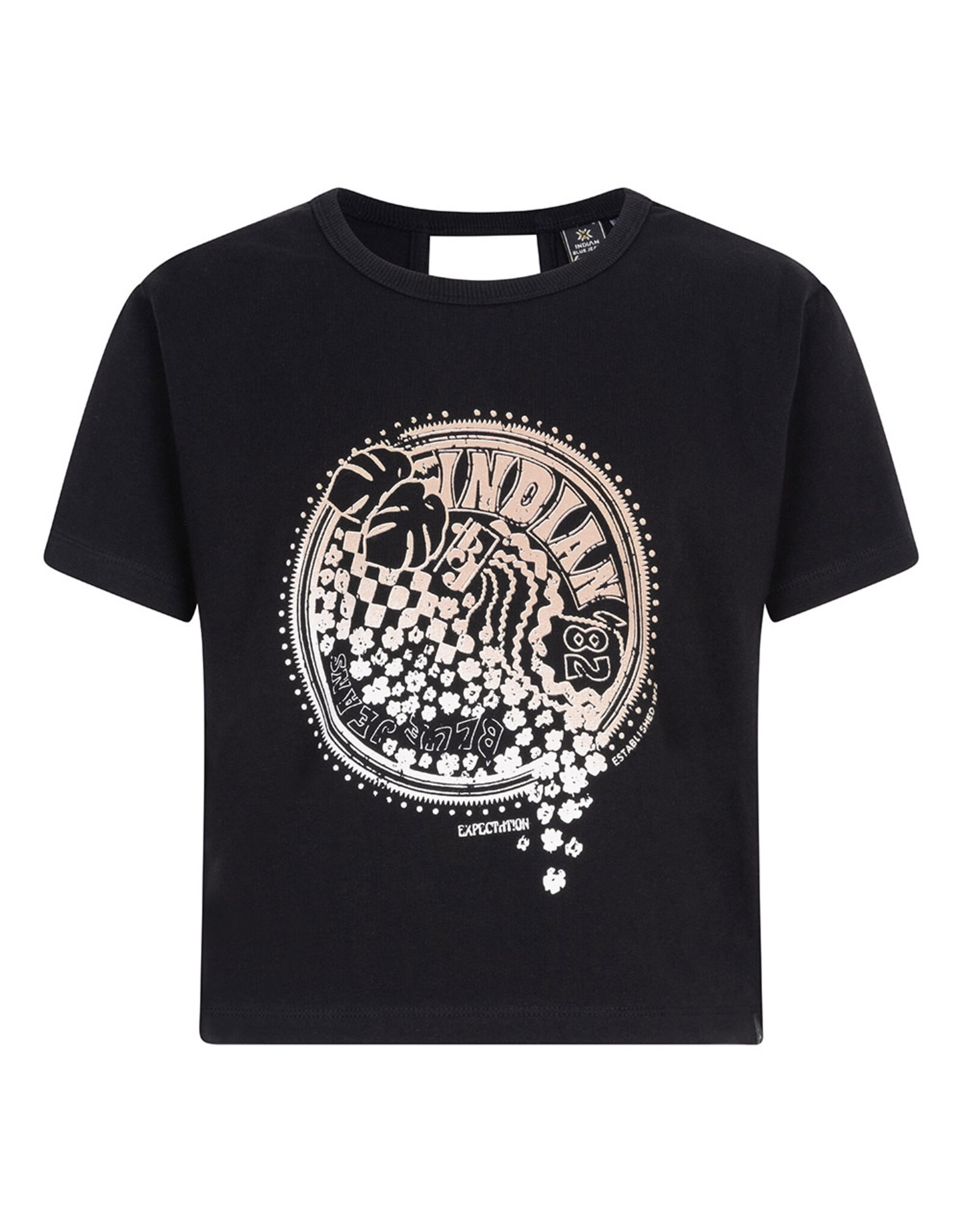 Indian Blue Jeans T-Shirt IBJ Flower Black