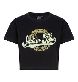 Indian Blue Jeans Cropped Wide T-Shirt Indian Blue Black