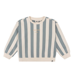 Daily7 Organic Sweater Oversized Stripe Stone Green