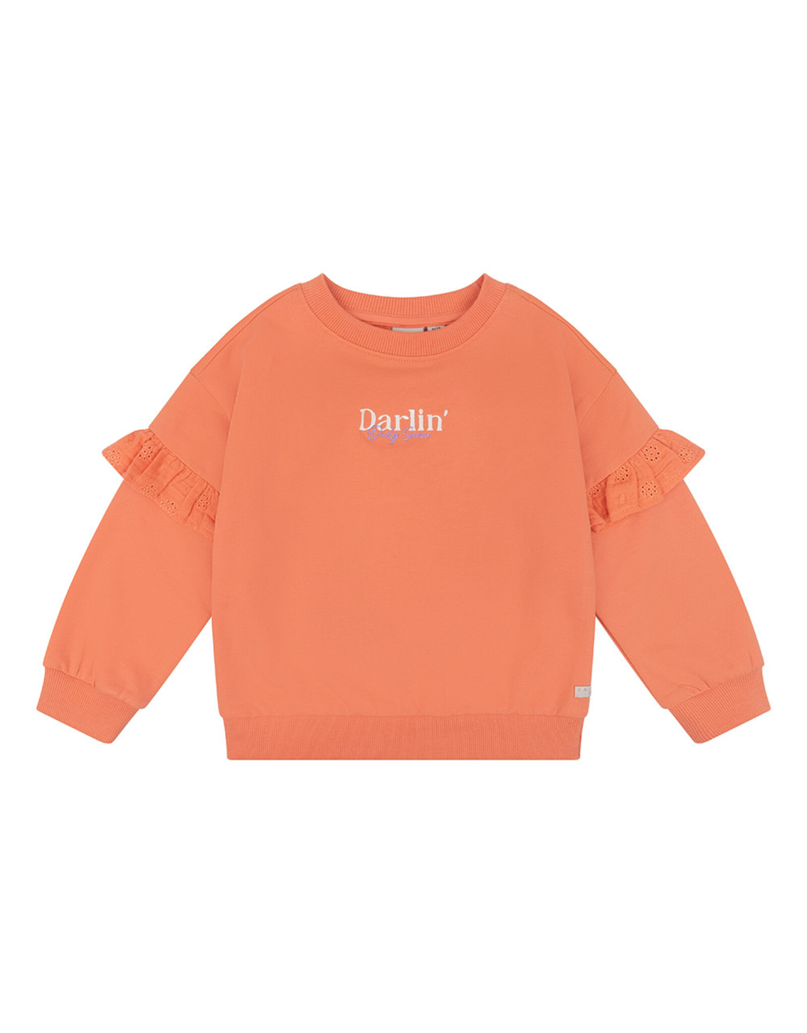 Daily7 Organic Oversized Sweater Ruffle Darlin Peach Melba