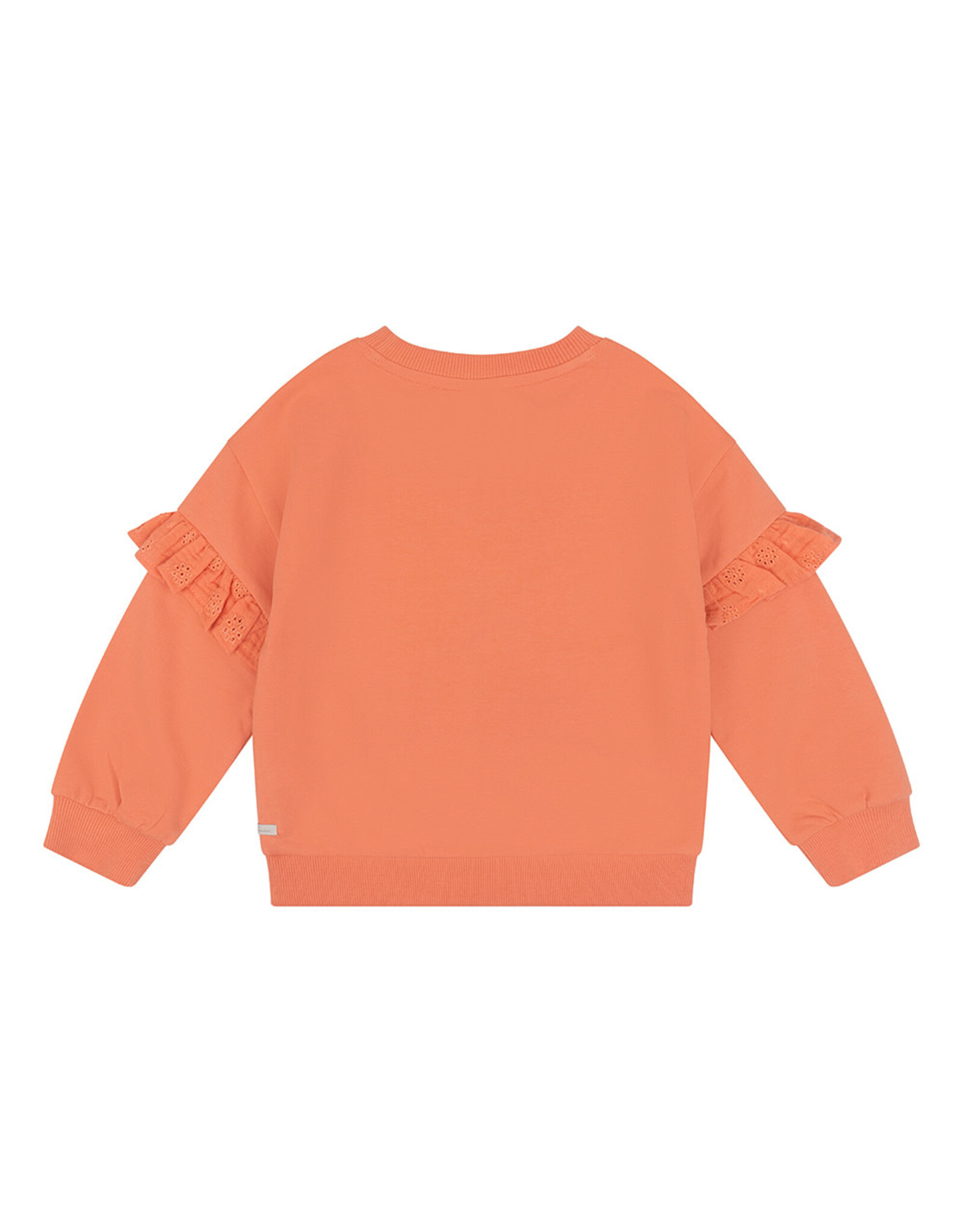 Daily7 Organic Oversized Sweater Ruffle Darlin Peach Melba