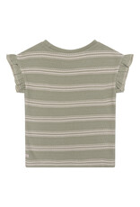 Daily7 T-shirt Boxy Fit Stripe Stone Army