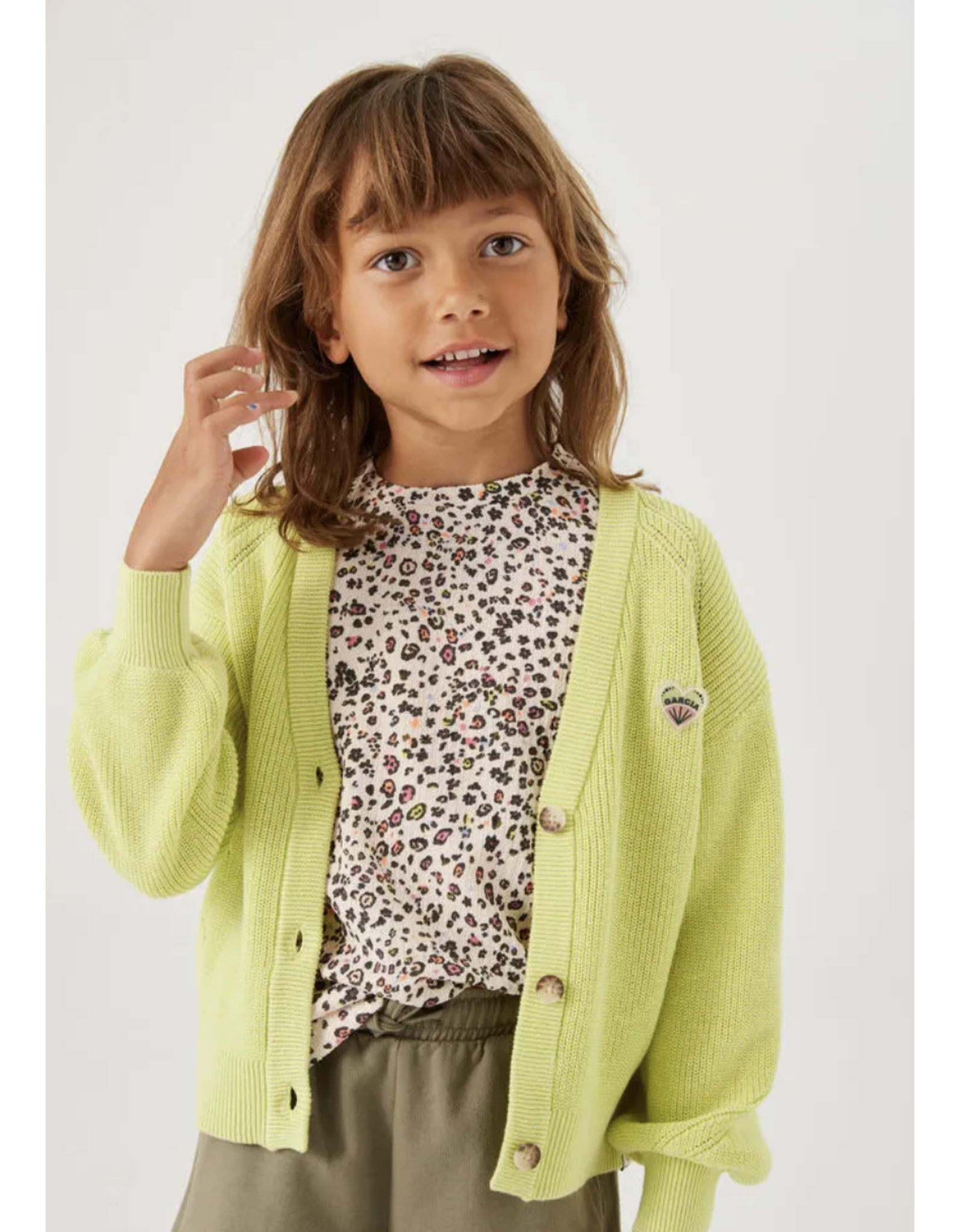 Garcia O44452_girls cardigan wild lime