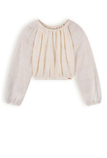 Nobell Timre Embroidered Chiffon Blouse Pearled Ivory