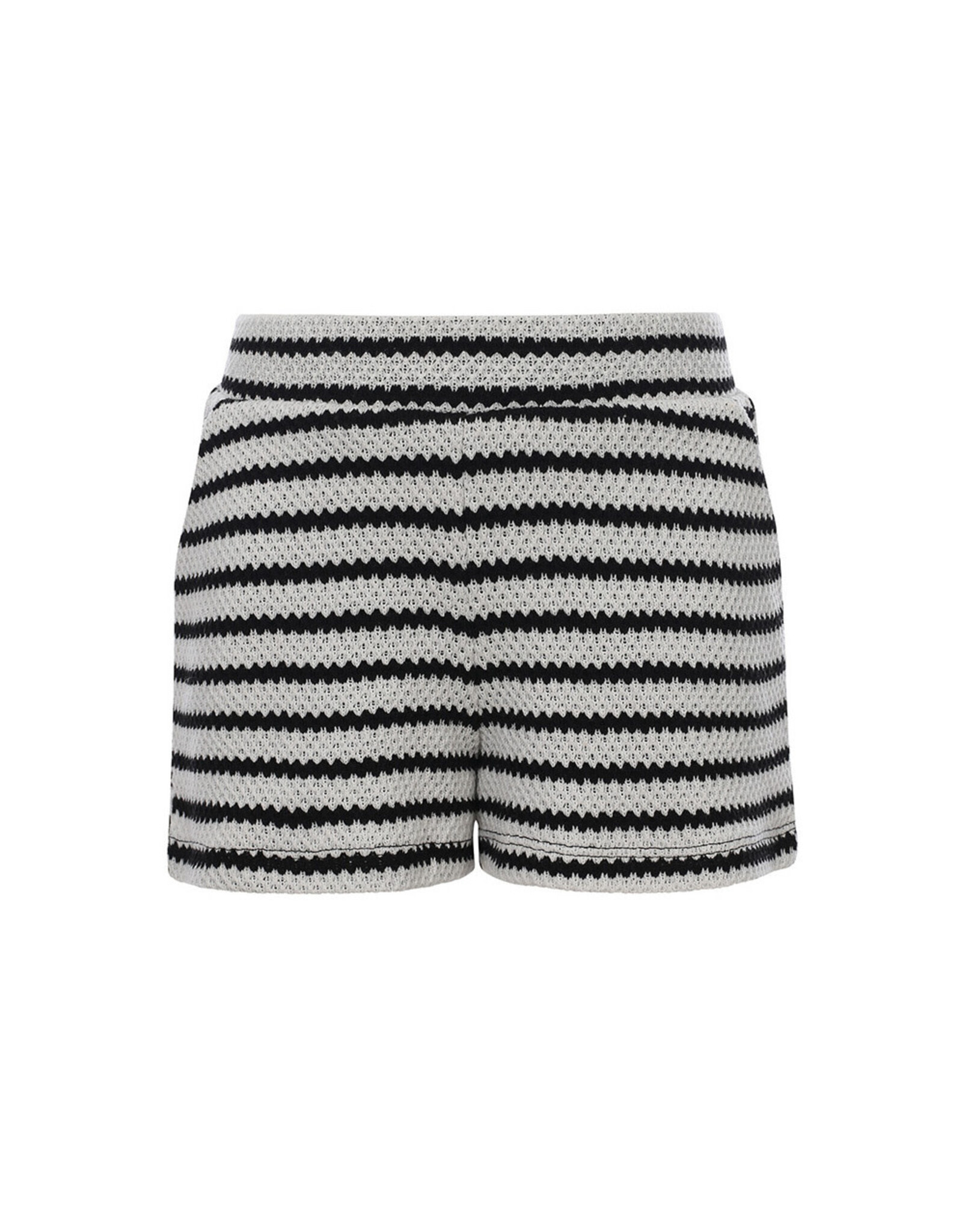 Looxs 10Sixteen striped knit shorts black and white