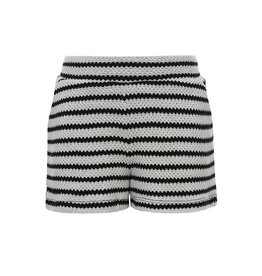 Looxs 10Sixteen striped knit shorts black and white