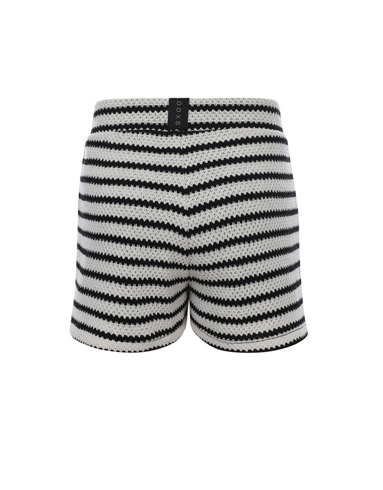 Looxs 10Sixteen striped knit shorts black and white