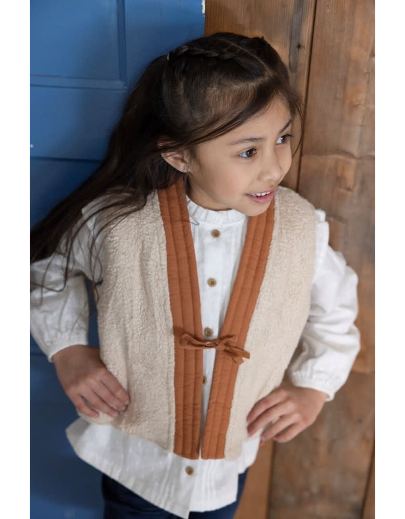 Jubel Omkeerbaar Gilet Teddy / AOP - Amour Toujours Camel