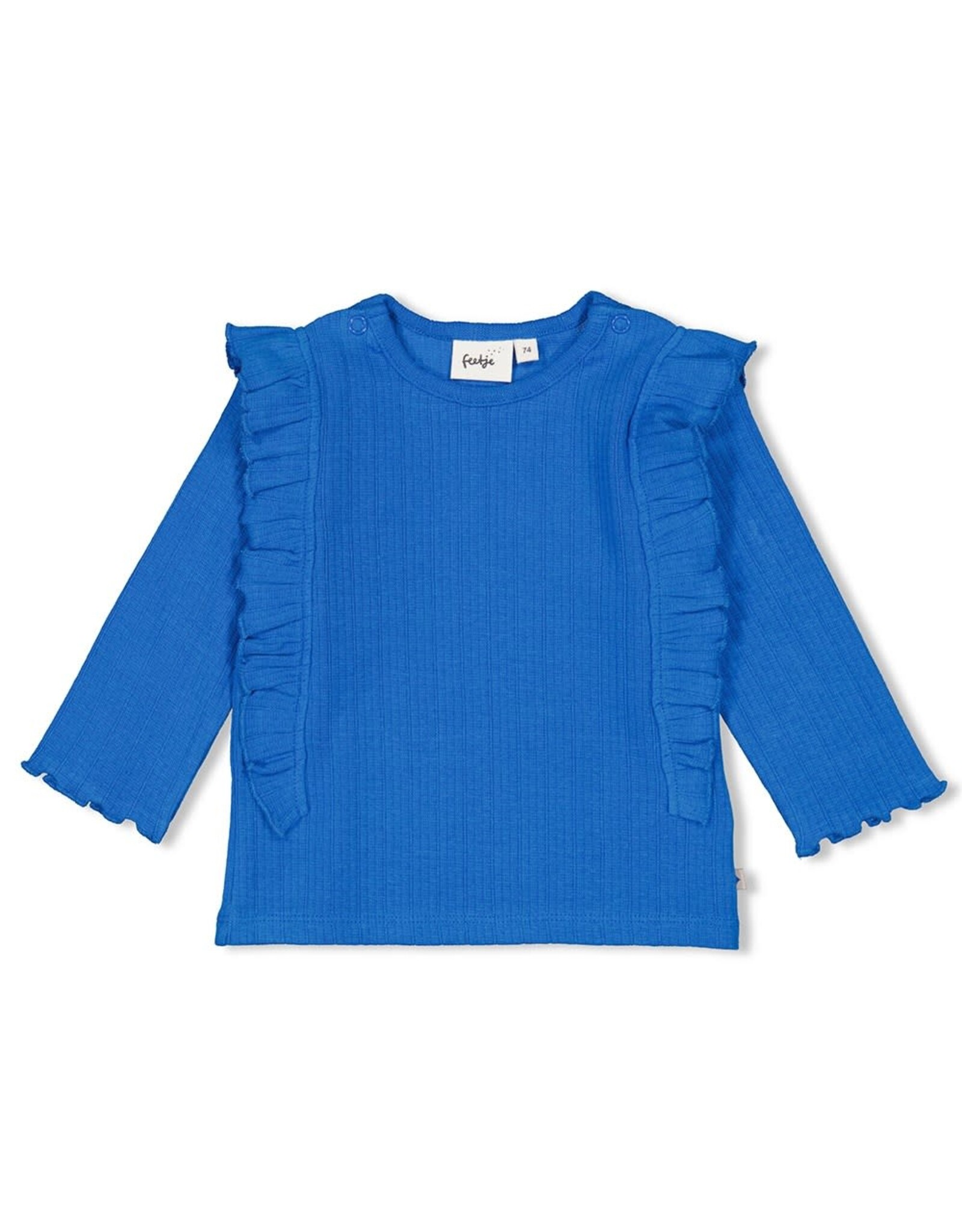 Feetje Longsleeve ruches rib - Amour Toujours Blauw
