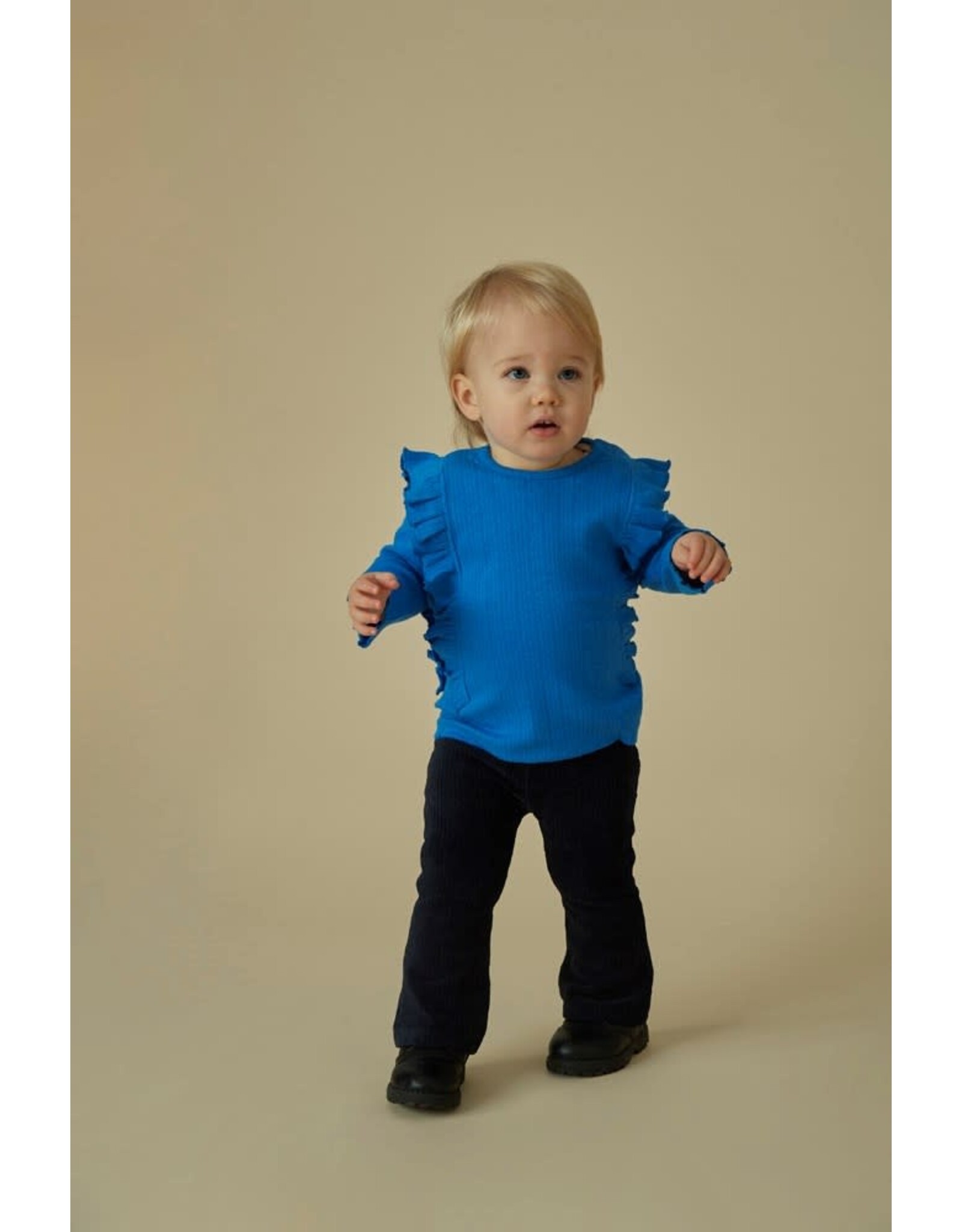 Feetje Longsleeve ruches rib - Amour Toujours Blauw