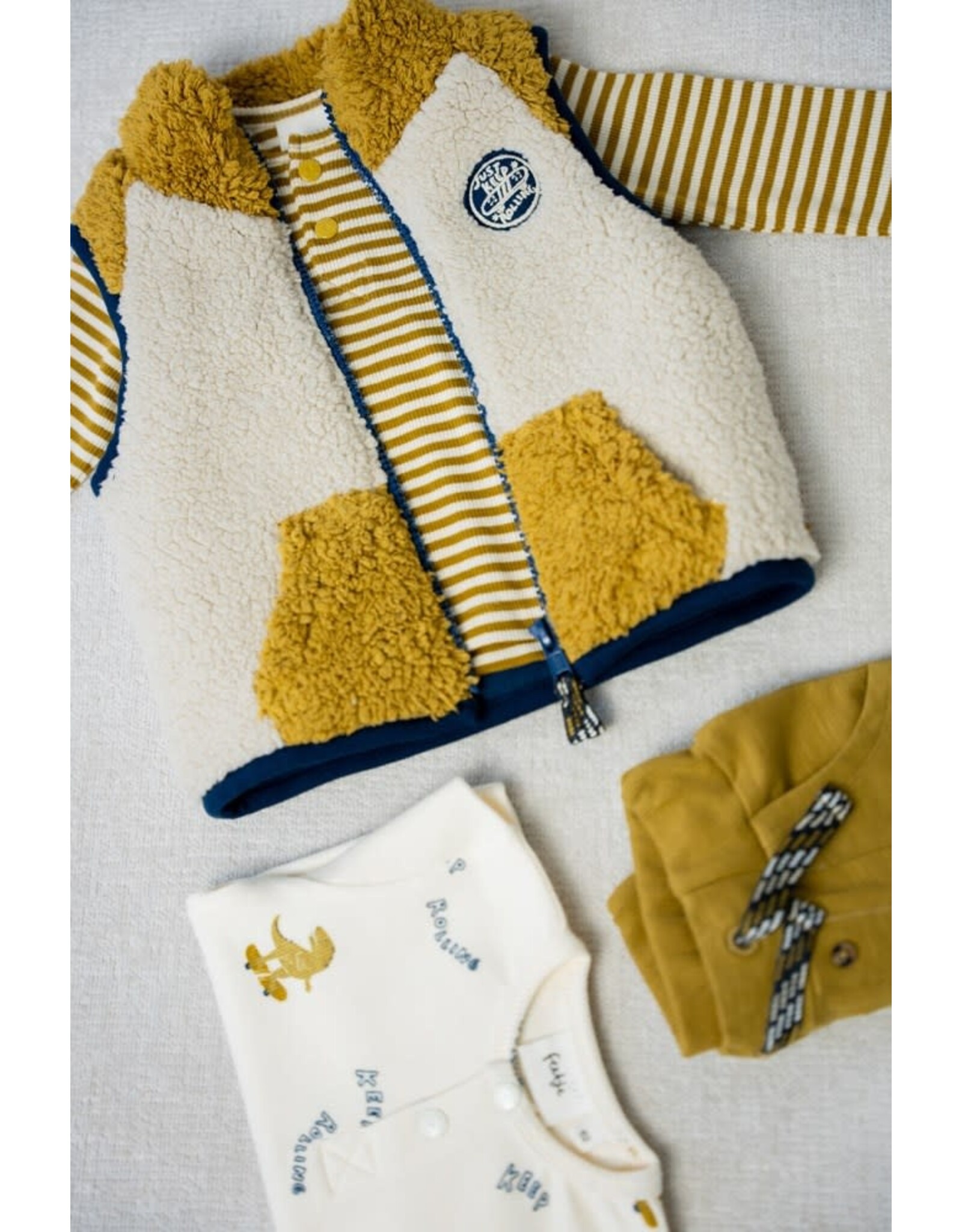 Feetje Teddy gilet - Keep Rolling Offwhite
