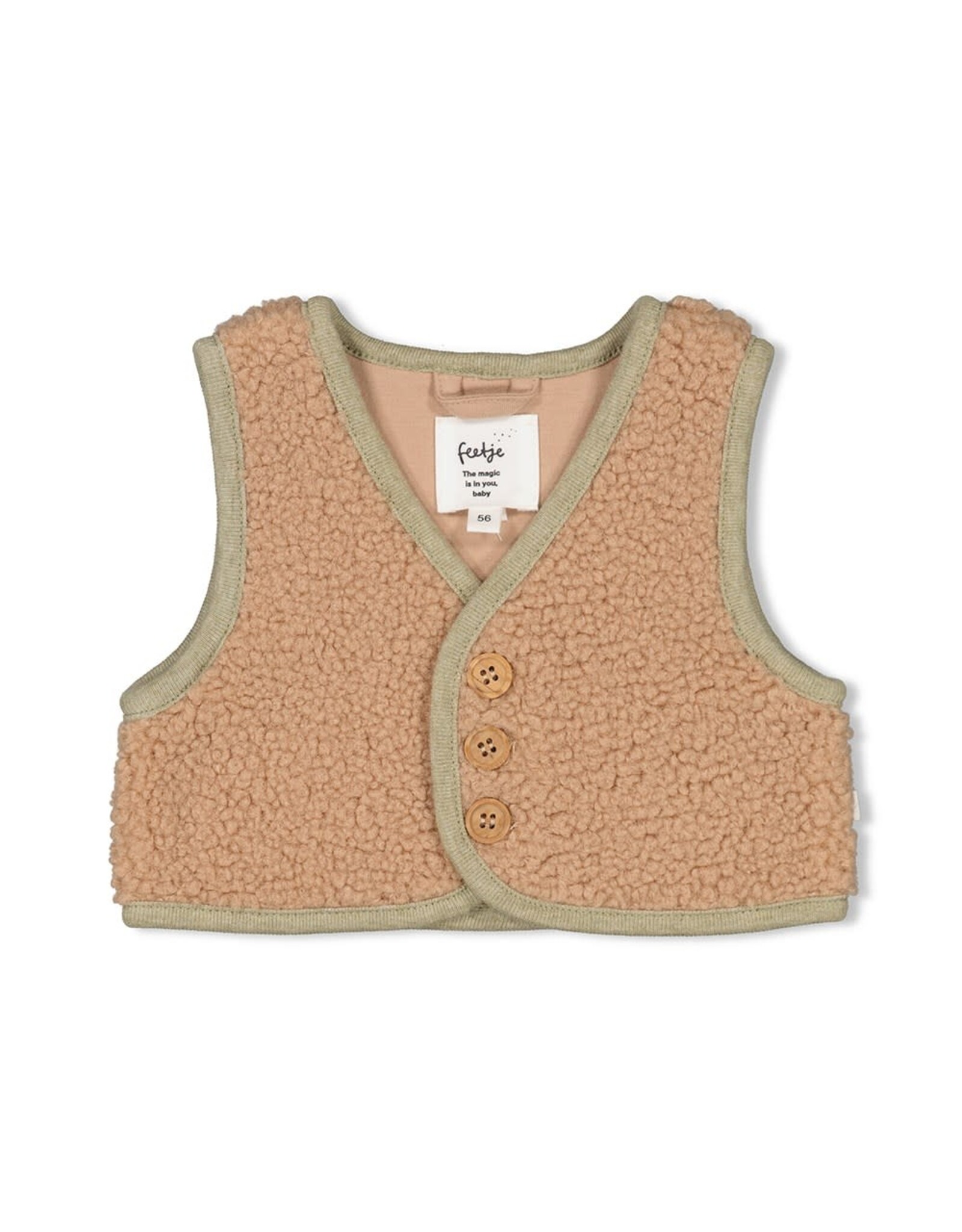 Feetje Bouclé gilet - Into The Forest Hazelnoot