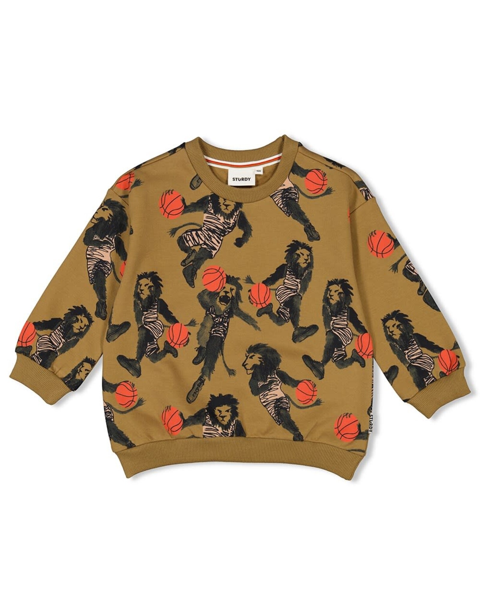 Sturdy Sweater AOP - Jump For Joy Olijf