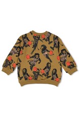 Sturdy Sweater AOP - Jump For Joy Olijf