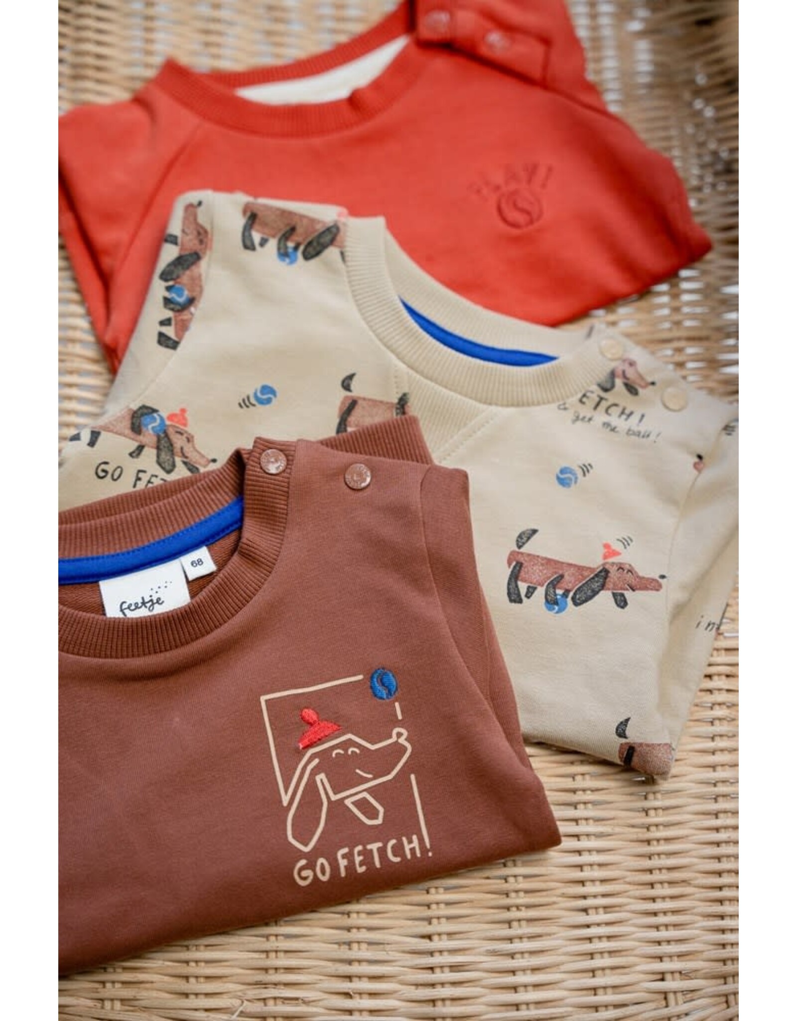 Feetje Sweater AOP - Go Fetch Zand