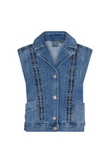 Indian Blue Jeans Denim  Gilet Embroidery Medium Denim