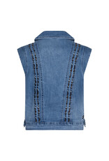 Indian Blue Jeans Denim  Gilet Embroidery Medium Denim